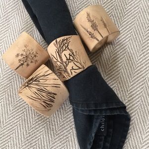 4 clay napkins ring handmade in cape Cod